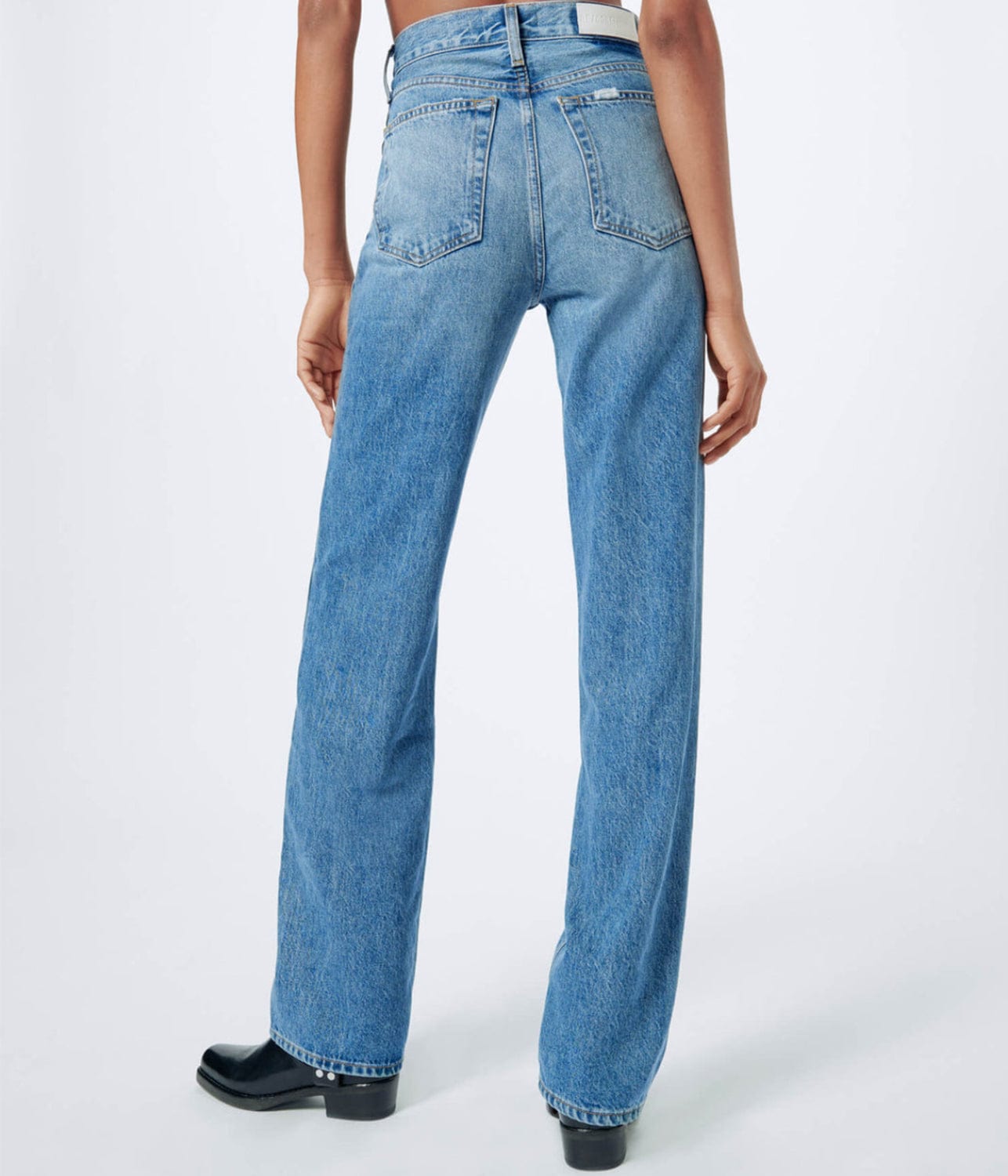 90'S HIGH RISE LOOSE JEANS- WORN BLUE | RE/DONE | RE/DONE 90'S HIGH RISE LOOSE JEANS- WORN BLUE