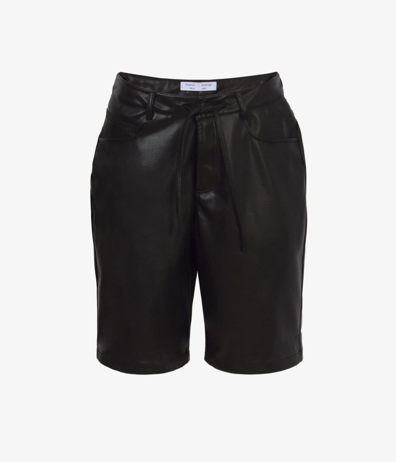 FAUX LEATHER SHORTS- BLACK | PROENZA SCHOULER WHITE LABEL |  PROENZA SCHOULER WHITE LABEL FAUX LEATHER SHORTS- BLACK