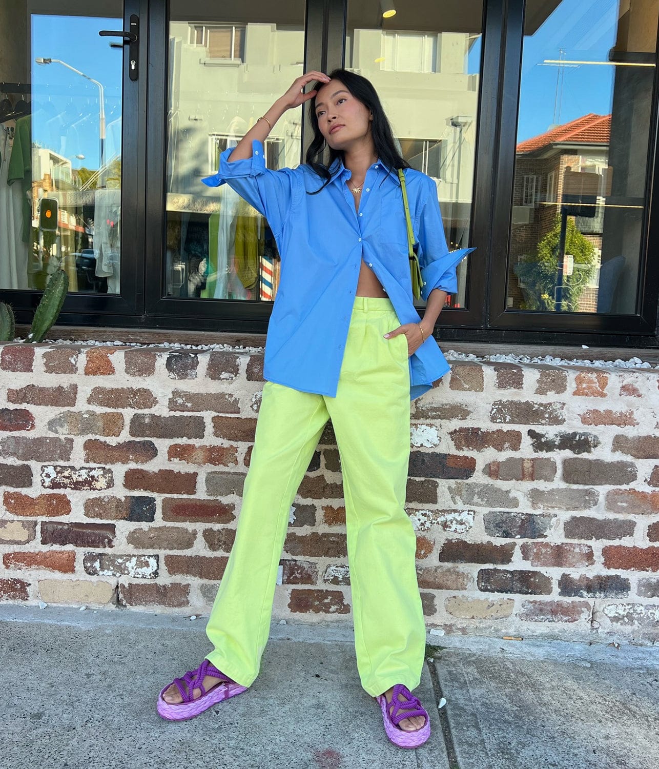 HOOPER PANTS- LIMELIGHT | RIKA STUDIOS |  RIKA STUDIOS HOOPER PANTS- LIMELIGHT