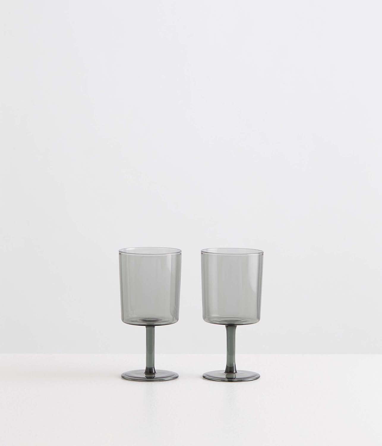 WINE GLASS SET - SMOKE | MAISON BALZAC MAISON BALZAC 2 WINE GLASSES SMOKE