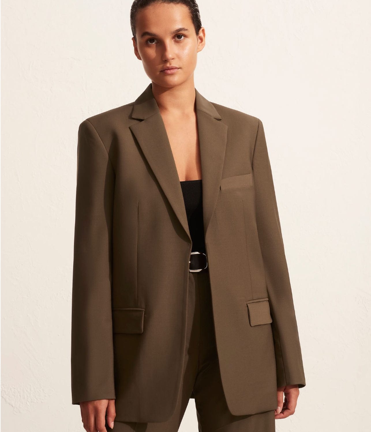 MATTEAU RELAXED TAILORED BLAZER- COFFEE