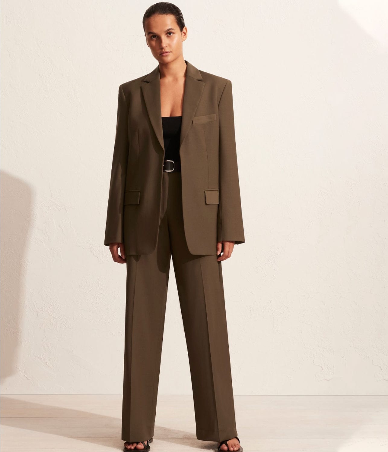 MATTEAU RELAXED TAILORED BLAZER- COFFEE