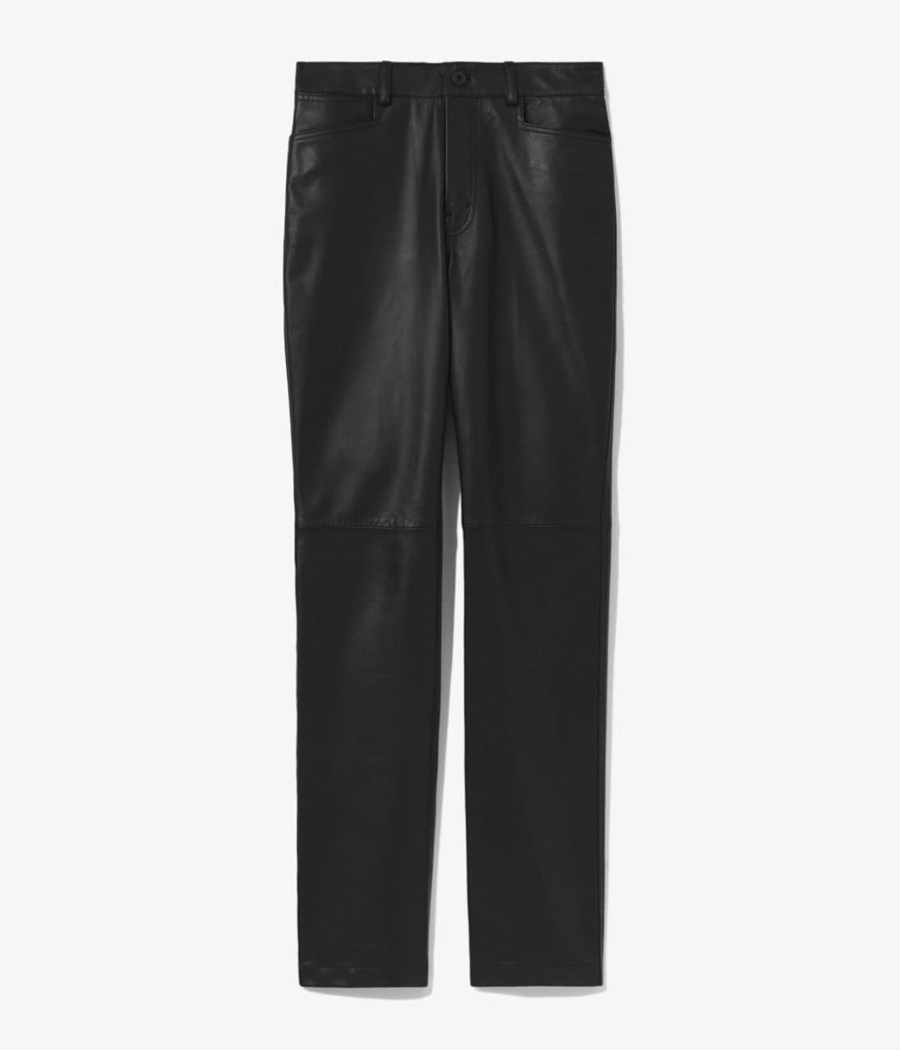 PROENZA SCHOULER WHITE LABEL LEATHER STRAIGHT PANT - BLACK