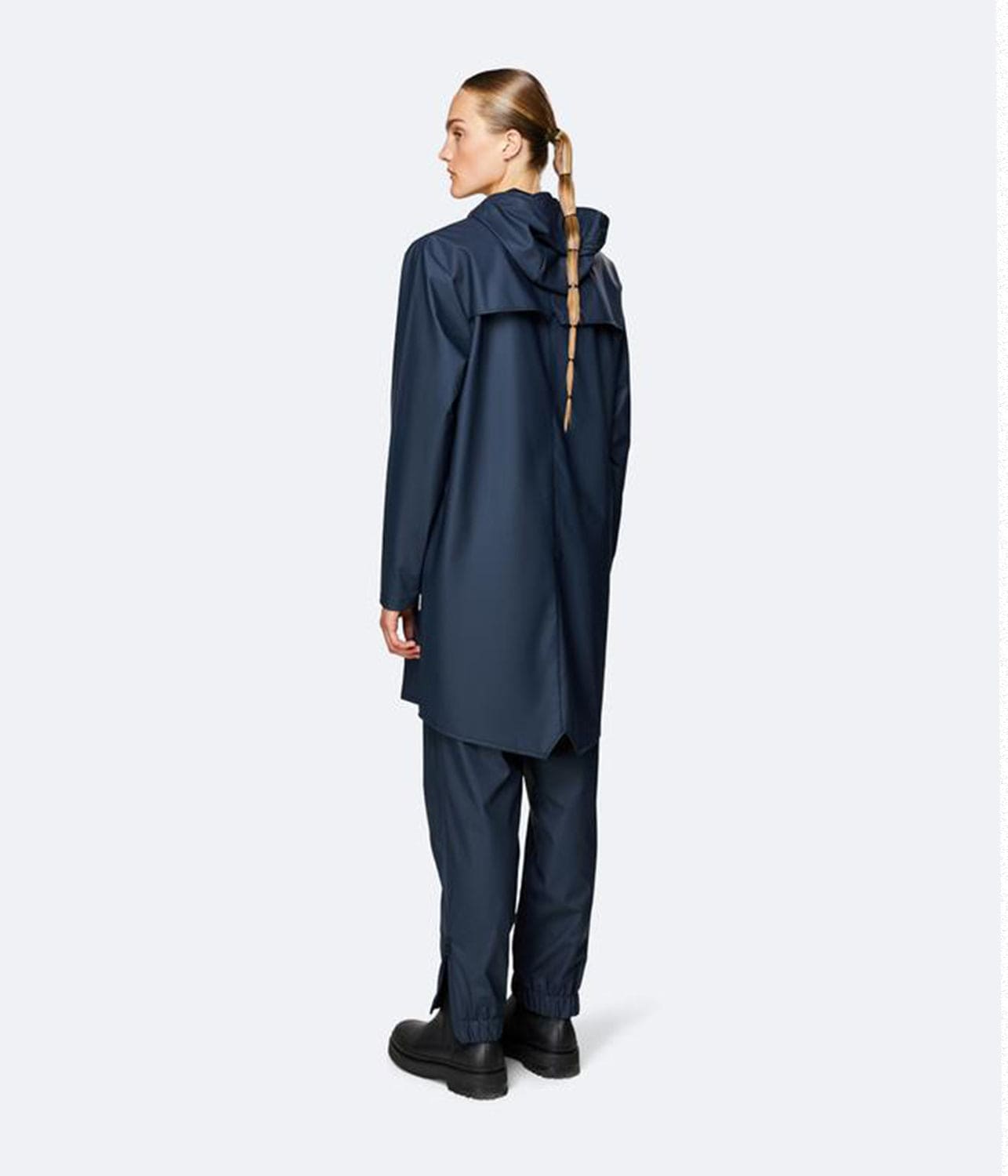 RAINS LONG JACKET BLUE.