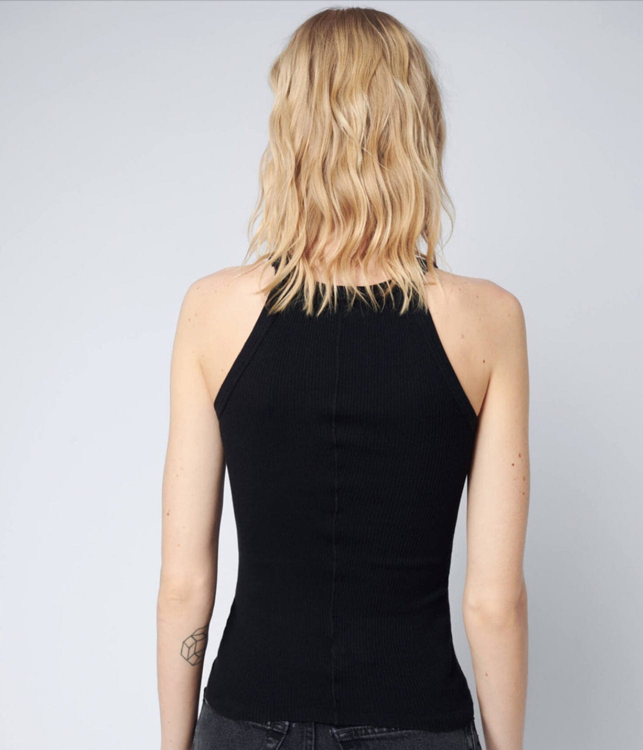 RIBBED TANK- BLACK | RE/DONE | RE/DONE RIBBED TANK- BLACK