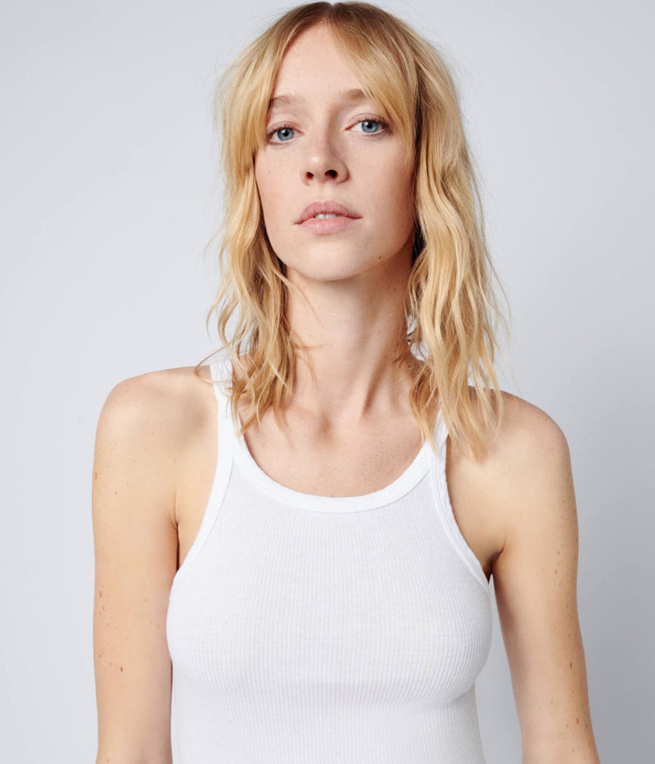 RIBBED TANK- OPTIC WHITE | RE/DONE | RE/DONE RIBBED TANK- OPTIC WHITE