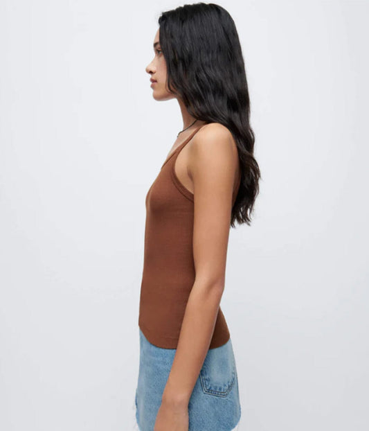 RIBBED TANK- SIENNA | RE/DONE | RE/DONE RIBBED TANK- SIENNA